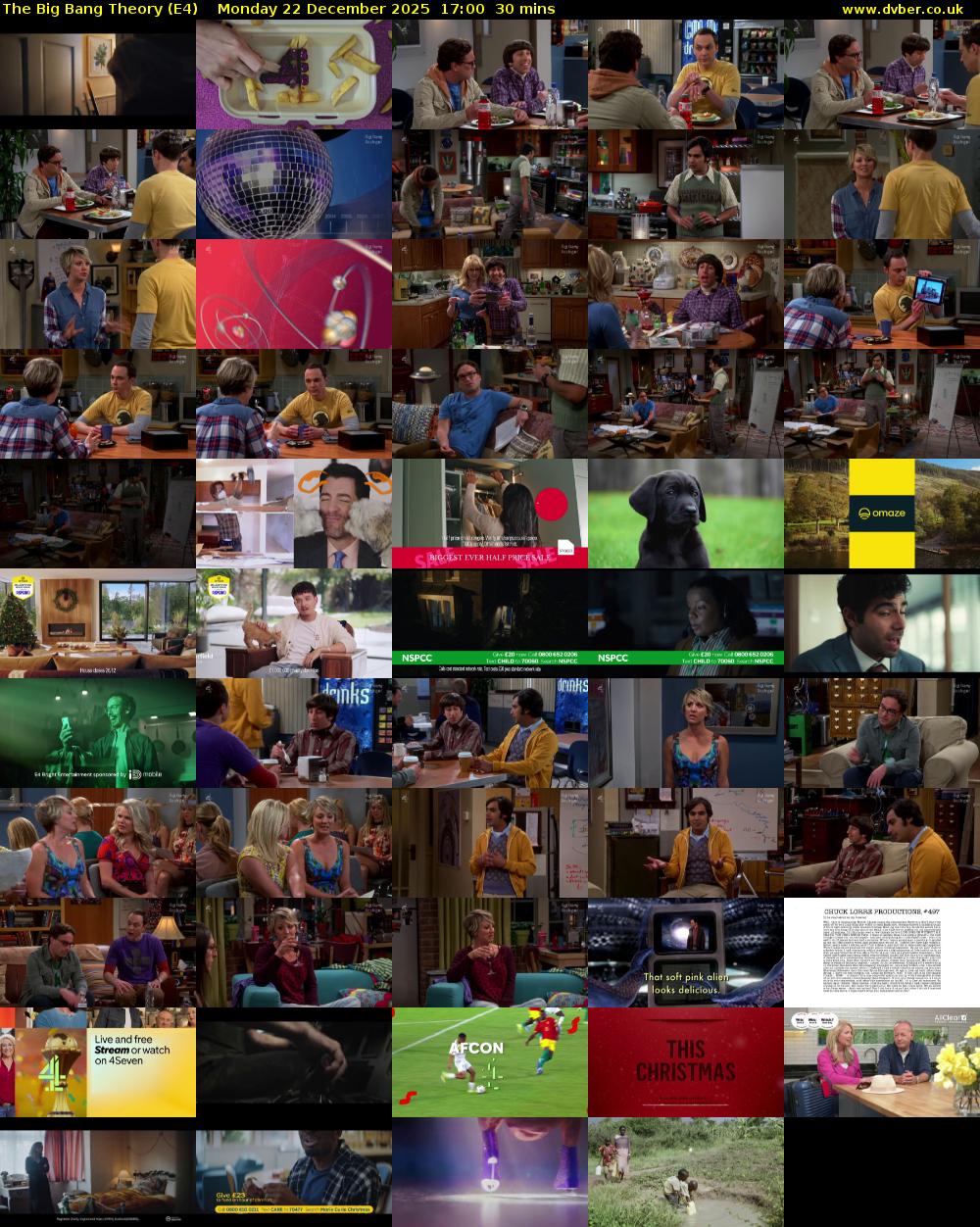The Big Bang Theory (E4) Monday 22 December 2025 17:00 - 17:30