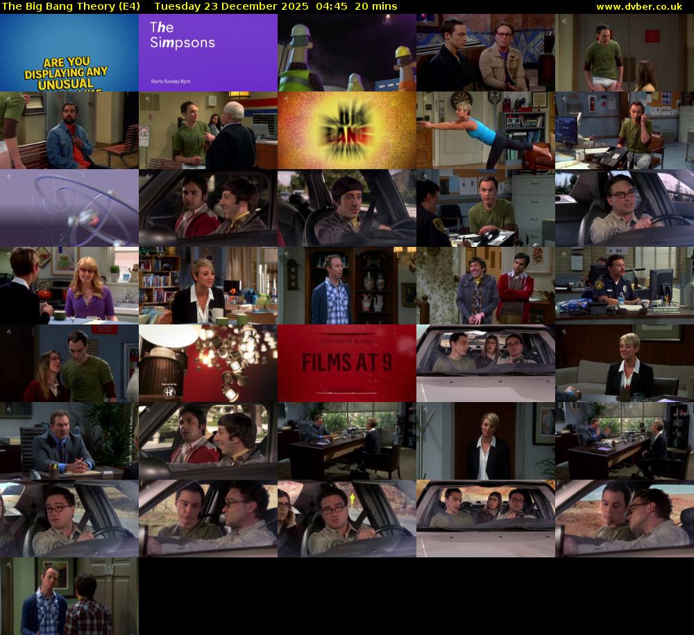 The Big Bang Theory (E4) Tuesday 23 December 2025 04:45 - 05:05