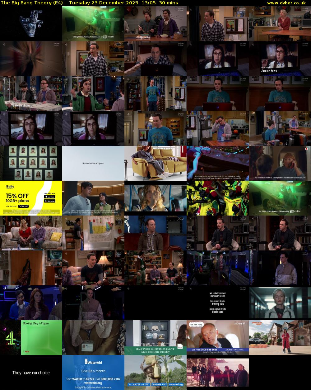 The Big Bang Theory (E4) Tuesday 23 December 2025 13:05 - 13:35