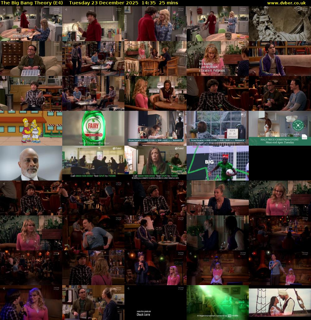 The Big Bang Theory (E4) Tuesday 23 December 2025 14:35 - 15:00