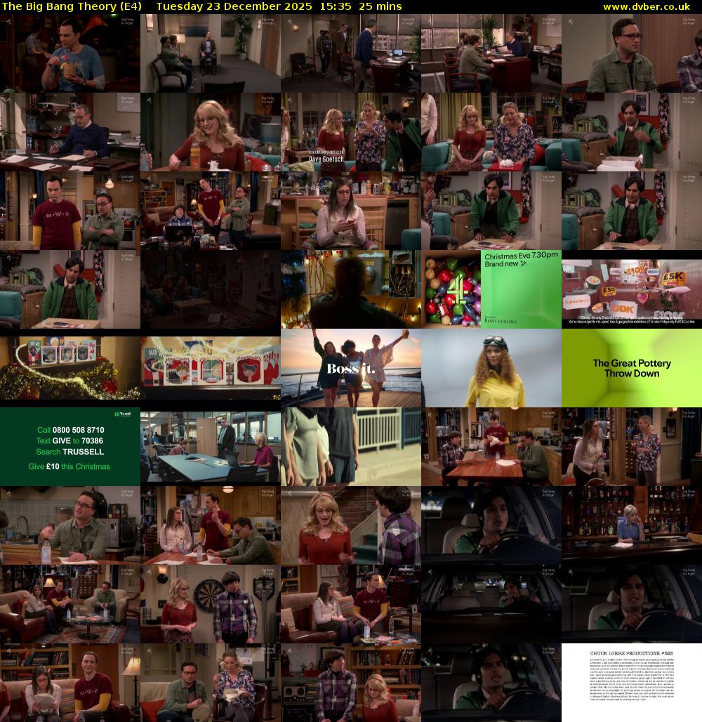 The Big Bang Theory (E4) Tuesday 23 December 2025 15:35 - 16:00