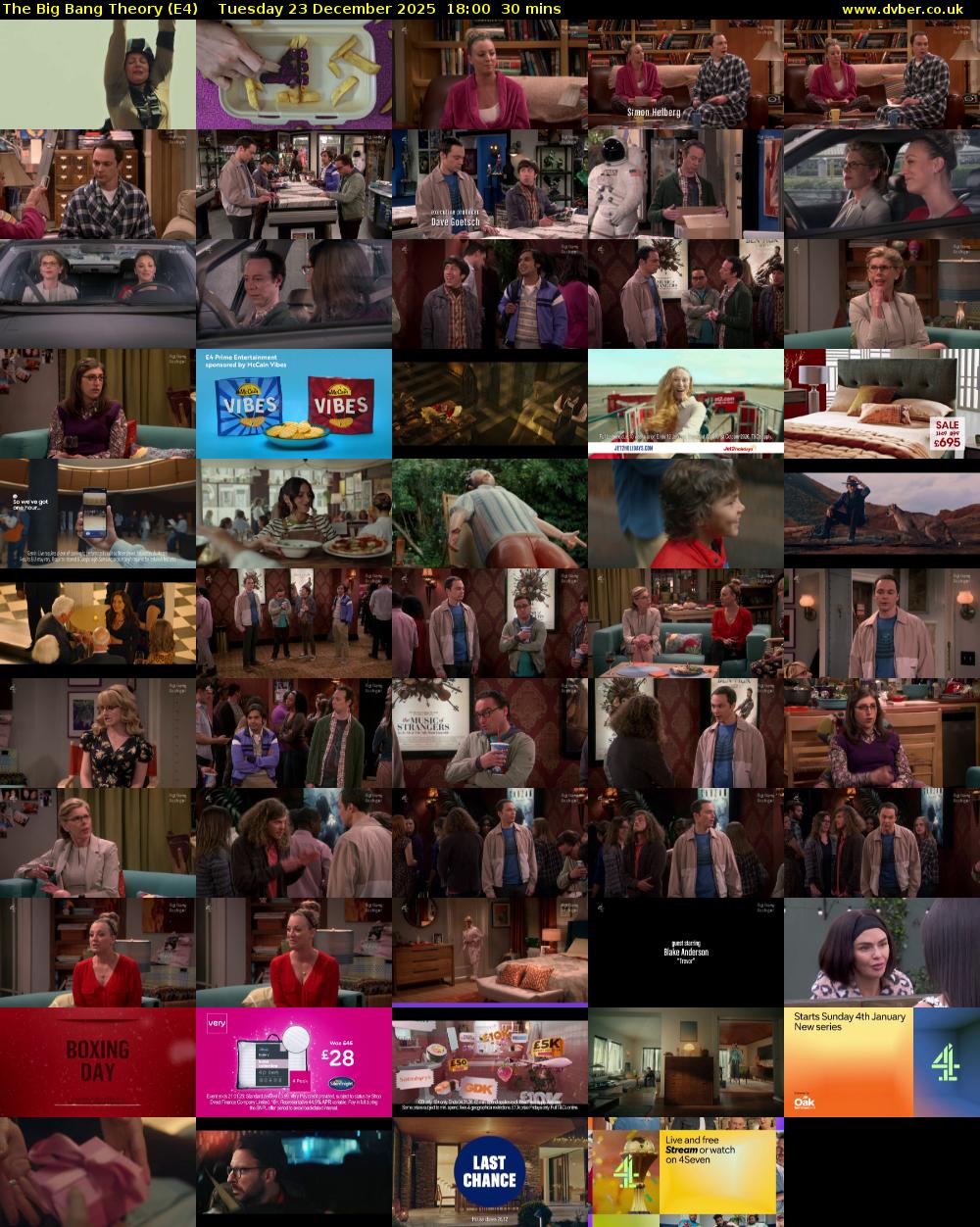 The Big Bang Theory (E4) Tuesday 23 December 2025 18:00 - 18:30