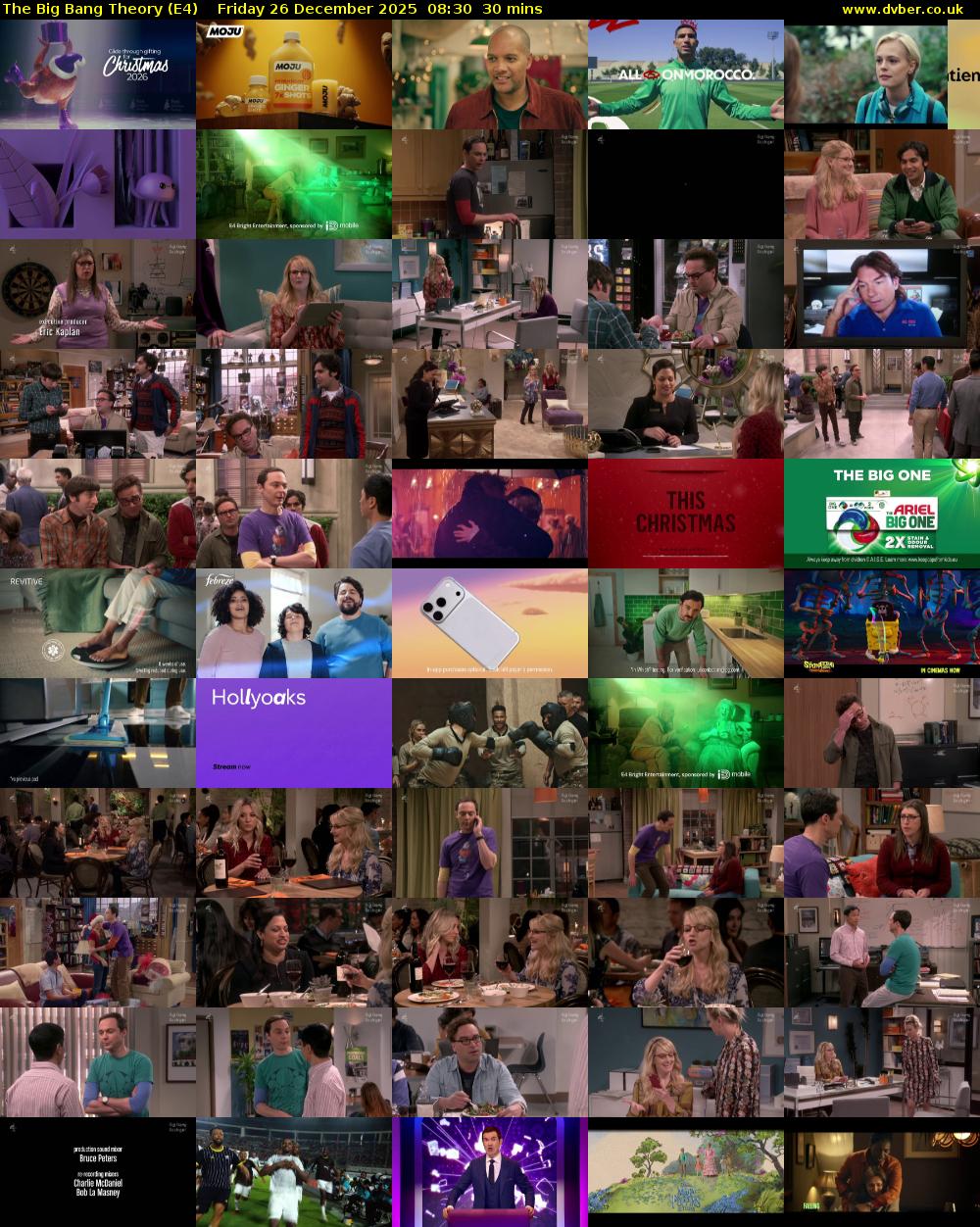 The Big Bang Theory (E4) Friday 26 December 2025 08:30 - 09:00