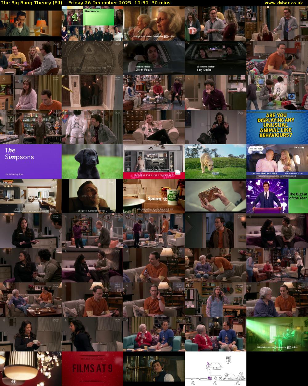 The Big Bang Theory (E4) Friday 26 December 2025 10:30 - 11:00