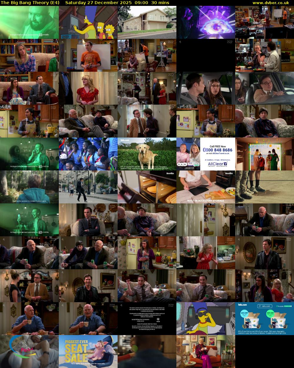 The Big Bang Theory (E4) Saturday 27 December 2025 09:00 - 09:30