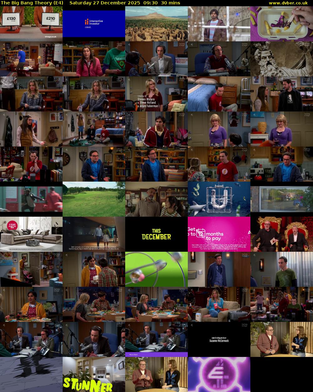 The Big Bang Theory (E4) Saturday 27 December 2025 09:30 - 10:00