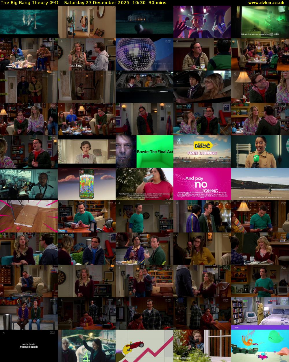 The Big Bang Theory (E4) Saturday 27 December 2025 10:30 - 11:00