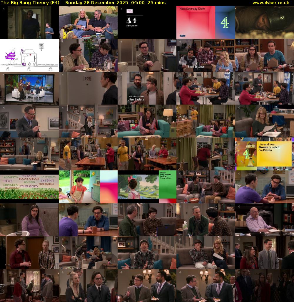 The Big Bang Theory (E4) Sunday 28 December 2025 04:00 - 04:25
