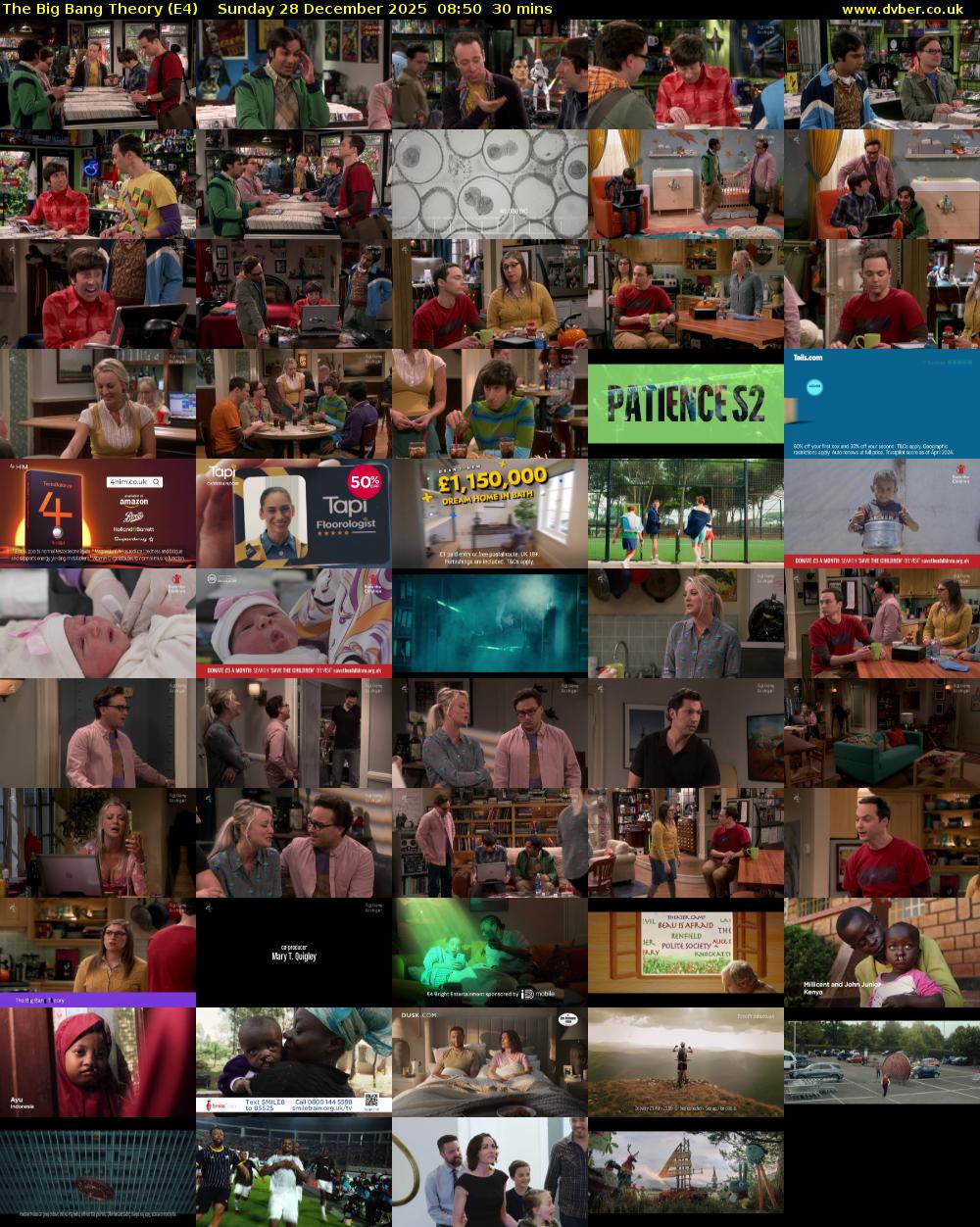 The Big Bang Theory (E4) Sunday 28 December 2025 08:50 - 09:20