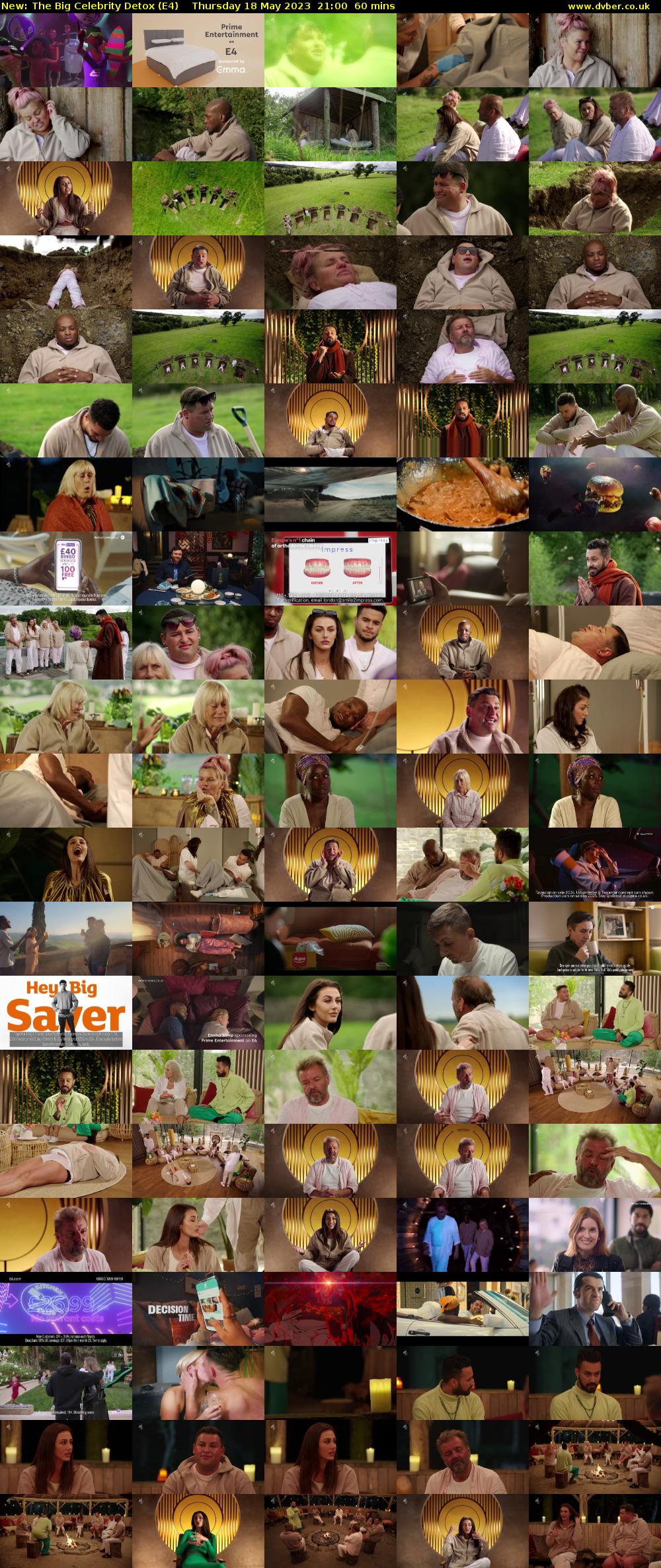 The Big Celebrity Detox (E4) Thursday 18 May 2023 21:00 - 22:00