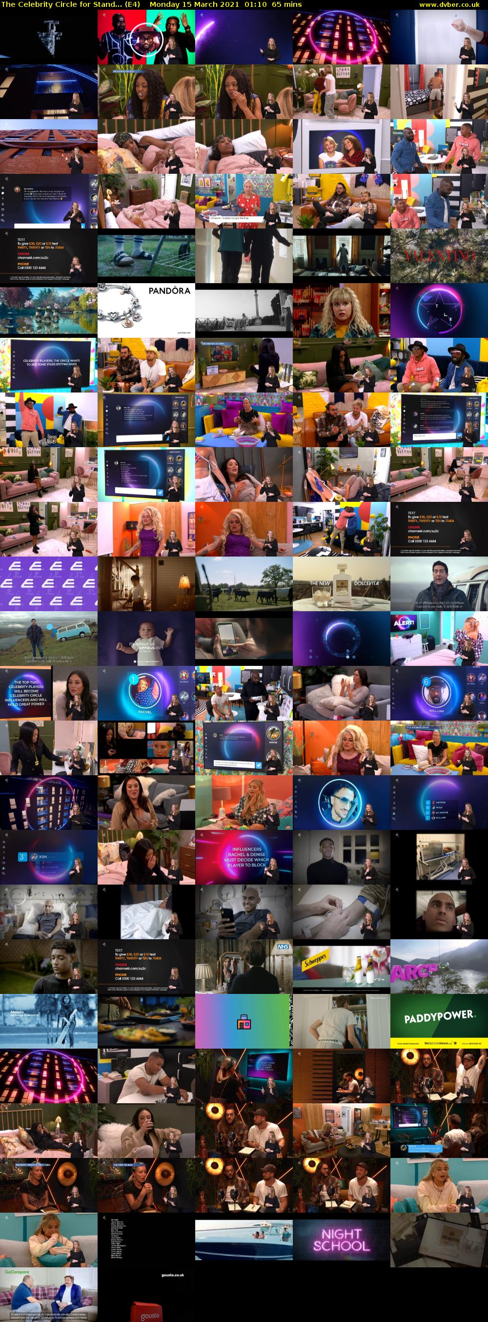 The Celebrity Circle for Stand... (E4) Monday 15 March 2021 01:10 - 02:15