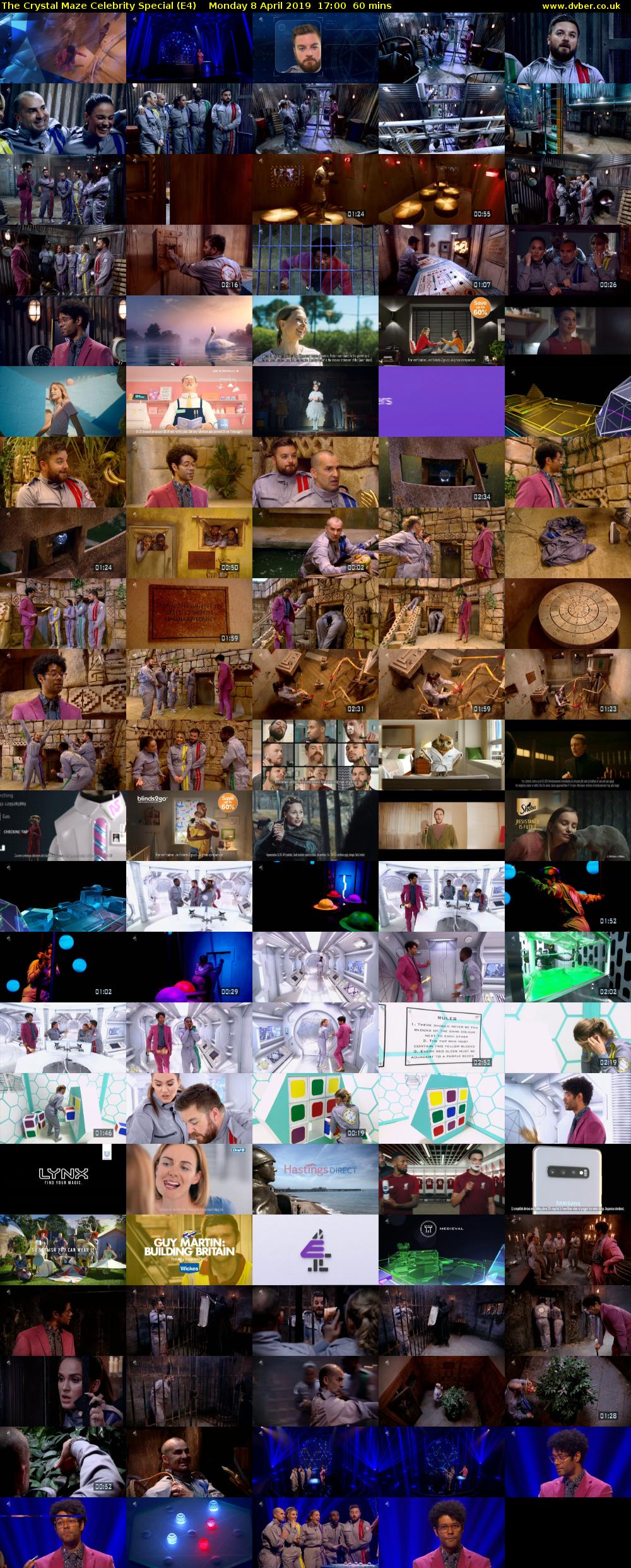 The Crystal Maze Celebrity Special (E4) Monday 8 April 2019 17:00 - 18:00