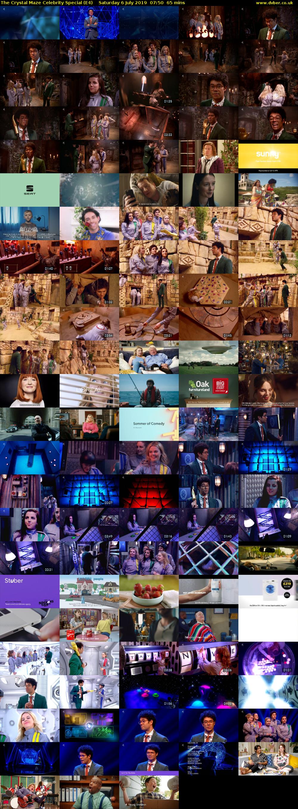 The Crystal Maze Celebrity Special (E4) Saturday 6 July 2019 07:50 - 08:55