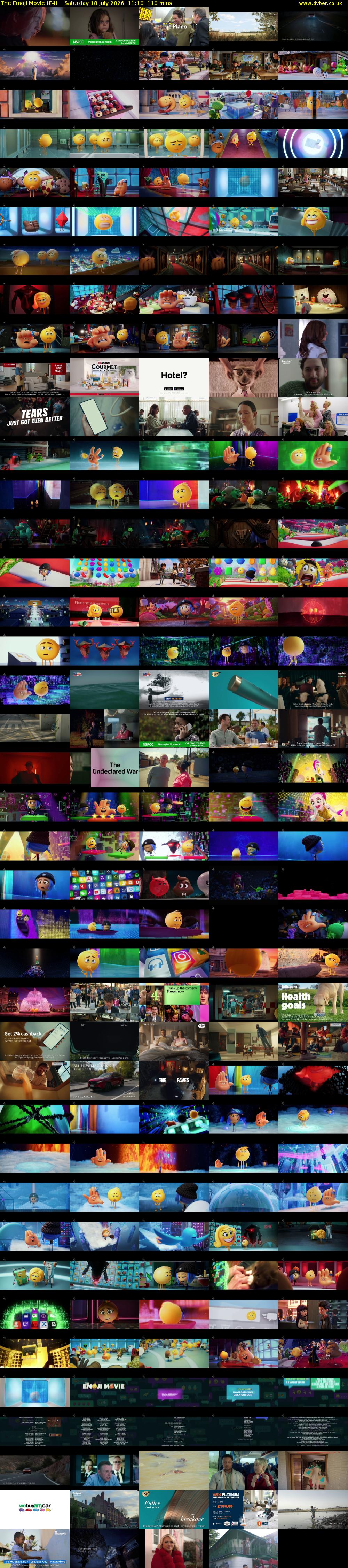 The Emoji Movie (E4) Saturday 18 July 2026 11:10 - 13:00