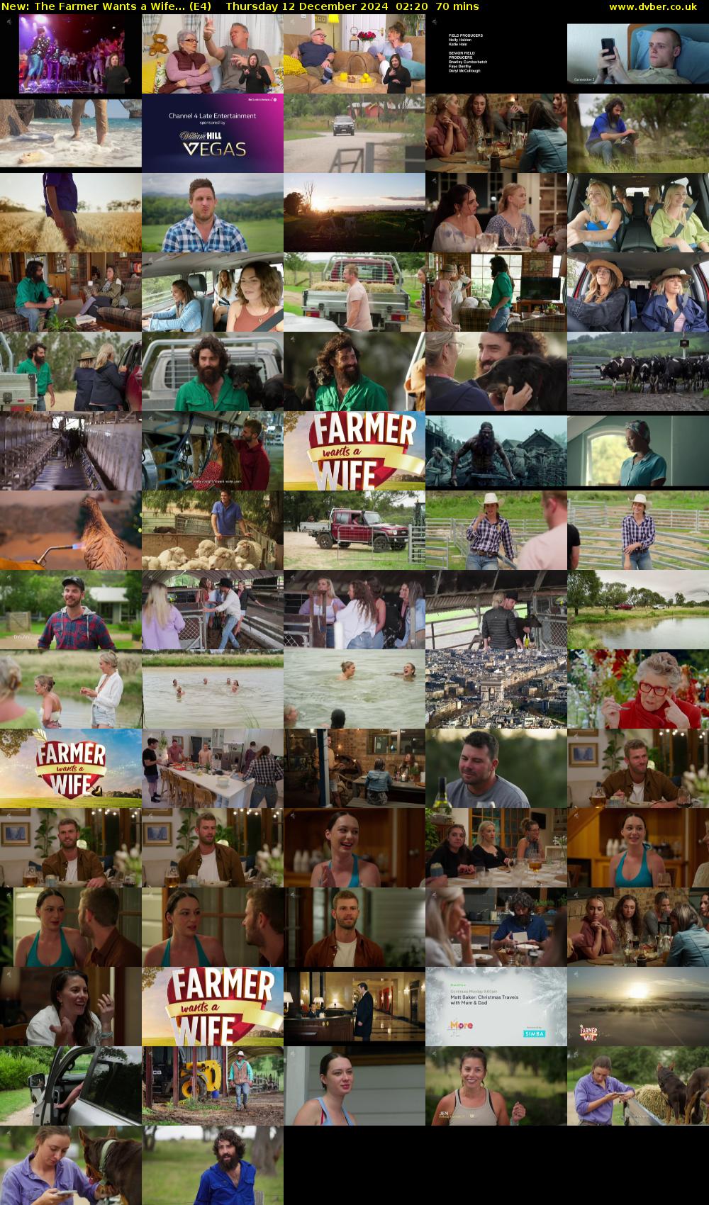 The Farmer Wants a Wife... (E4) Thursday 12 December 2024 02:20 - 03:30