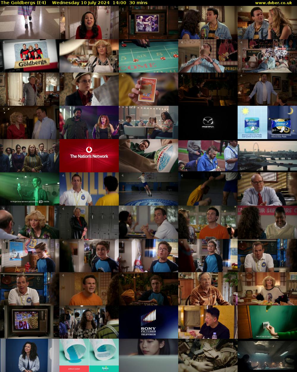 The Goldbergs (E4) Wednesday 10 July 2024 14:00 - 14:30