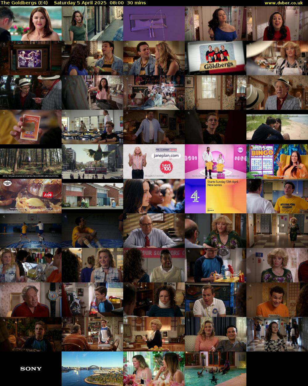 The Goldbergs (E4) Saturday 5 April 2025 08:00 - 08:30