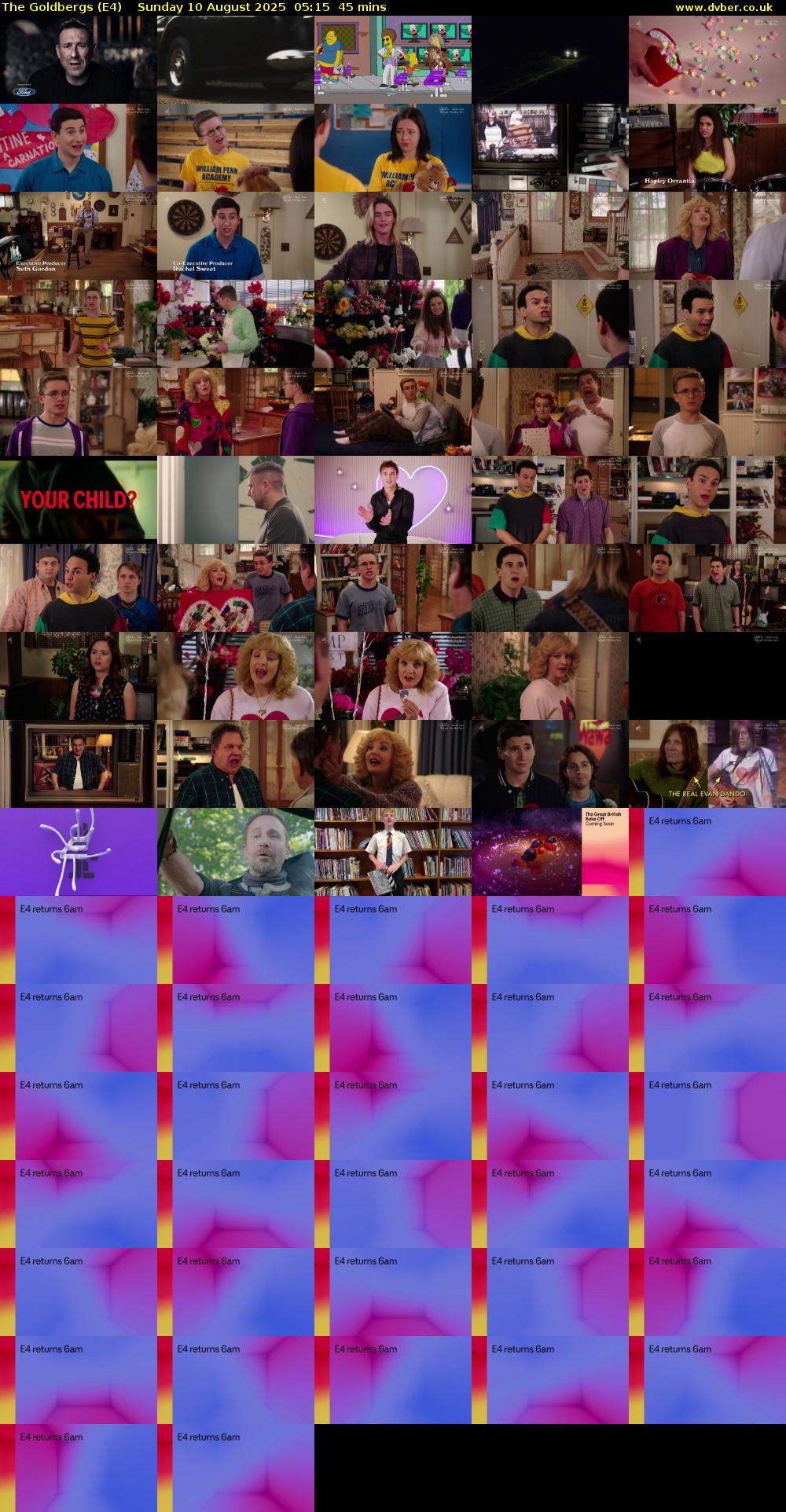 The Goldbergs (E4) Sunday 10 August 2025 05:15 - 06:00