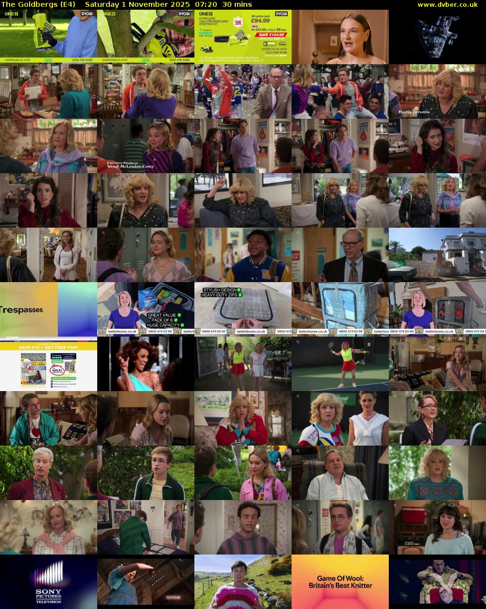 The Goldbergs (E4) Saturday 1 November 2025 07:20 - 07:50