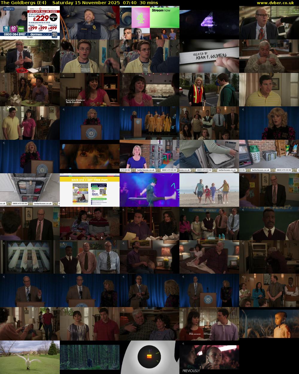 The Goldbergs (E4) Saturday 15 November 2025 07:40 - 08:10