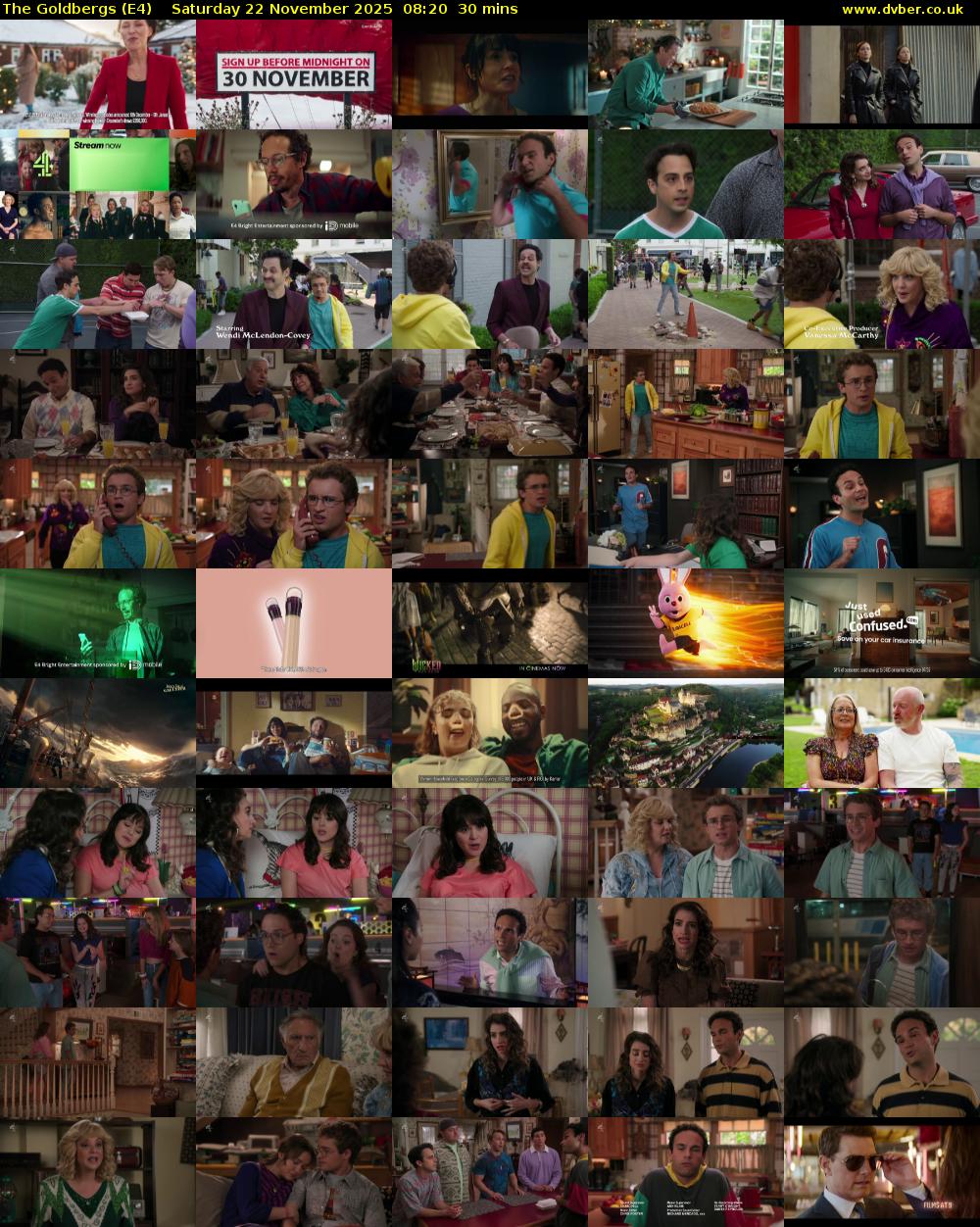 The Goldbergs (E4) Saturday 22 November 2025 08:20 - 08:50