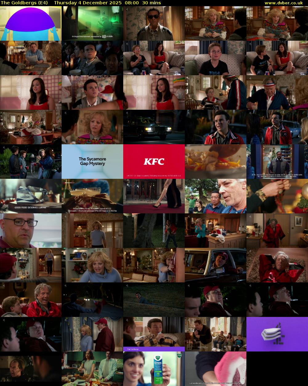 The Goldbergs (E4) Thursday 4 December 2025 08:00 - 08:30