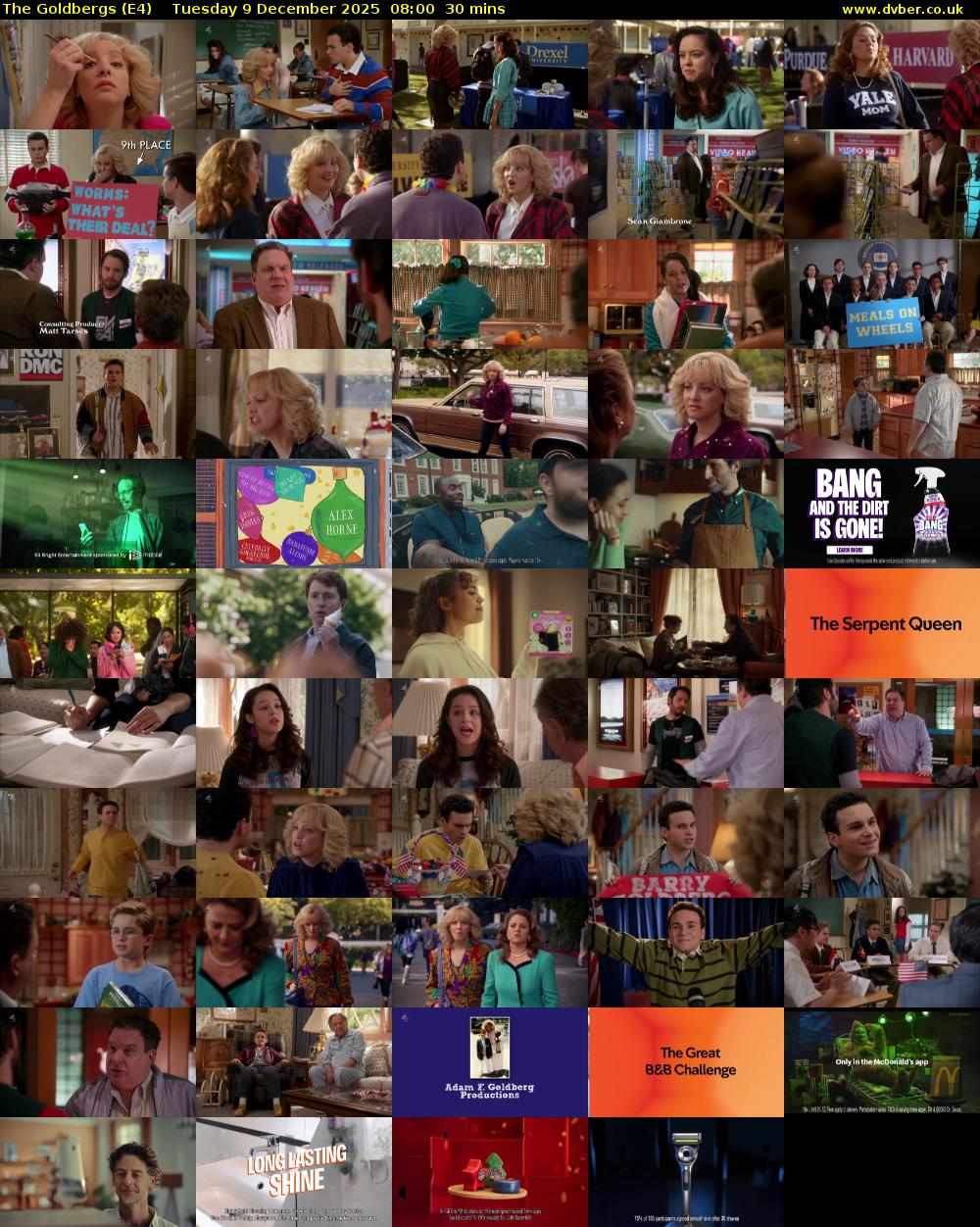 The Goldbergs (E4) Tuesday 9 December 2025 08:00 - 08:30