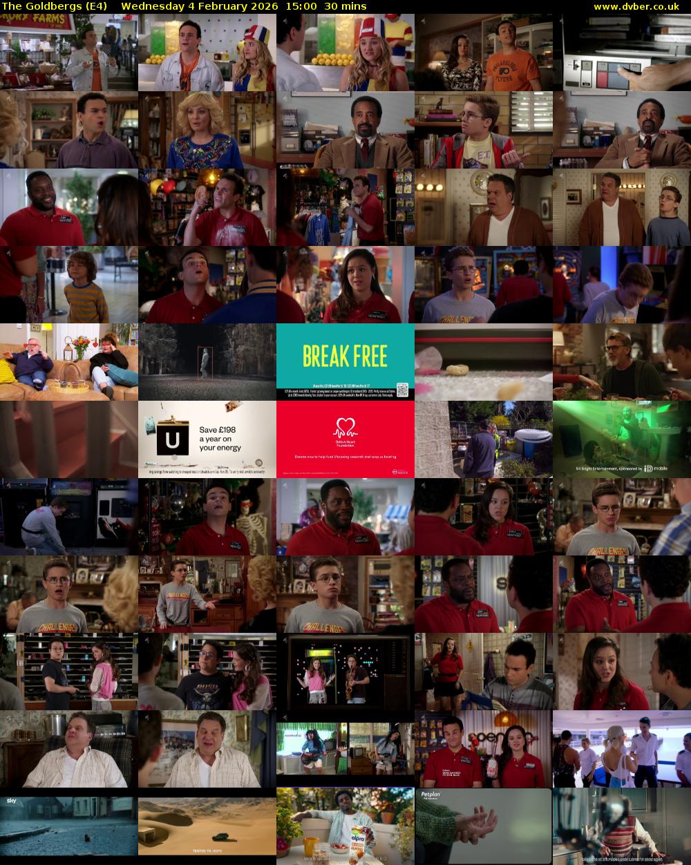 The Goldbergs (E4) Wednesday 4 February 2026 15:00 - 15:30