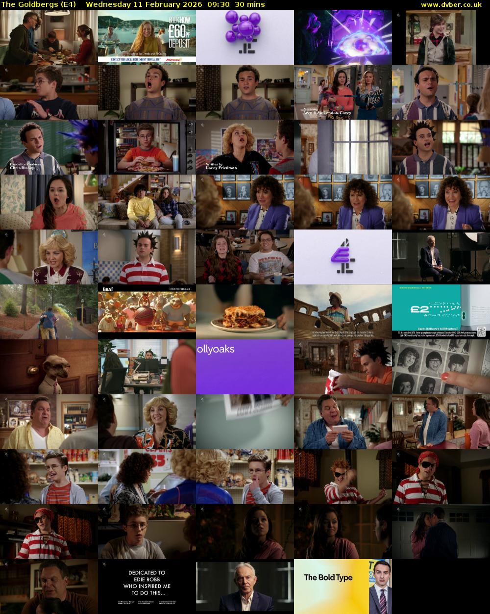 The Goldbergs (E4) Wednesday 11 February 2026 09:30 - 10:00