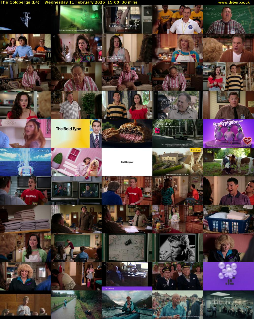 The Goldbergs (E4) Wednesday 11 February 2026 15:00 - 15:30