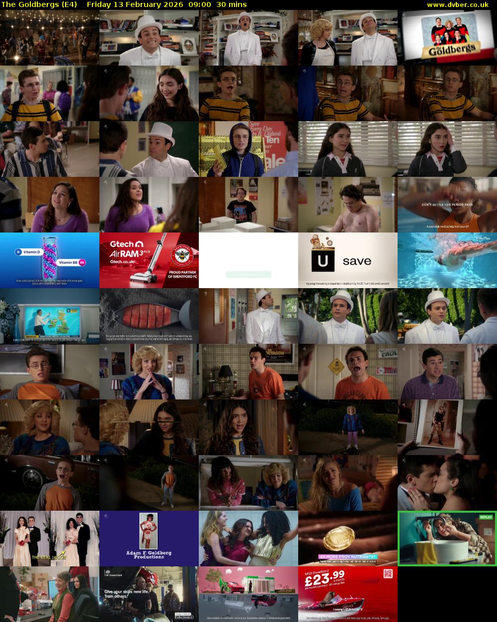 The Goldbergs (E4) Friday 13 February 2026 09:00 - 09:30