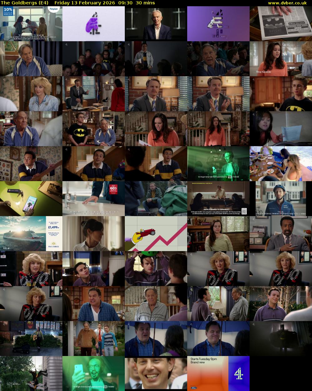 The Goldbergs (E4) Friday 13 February 2026 09:30 - 10:00