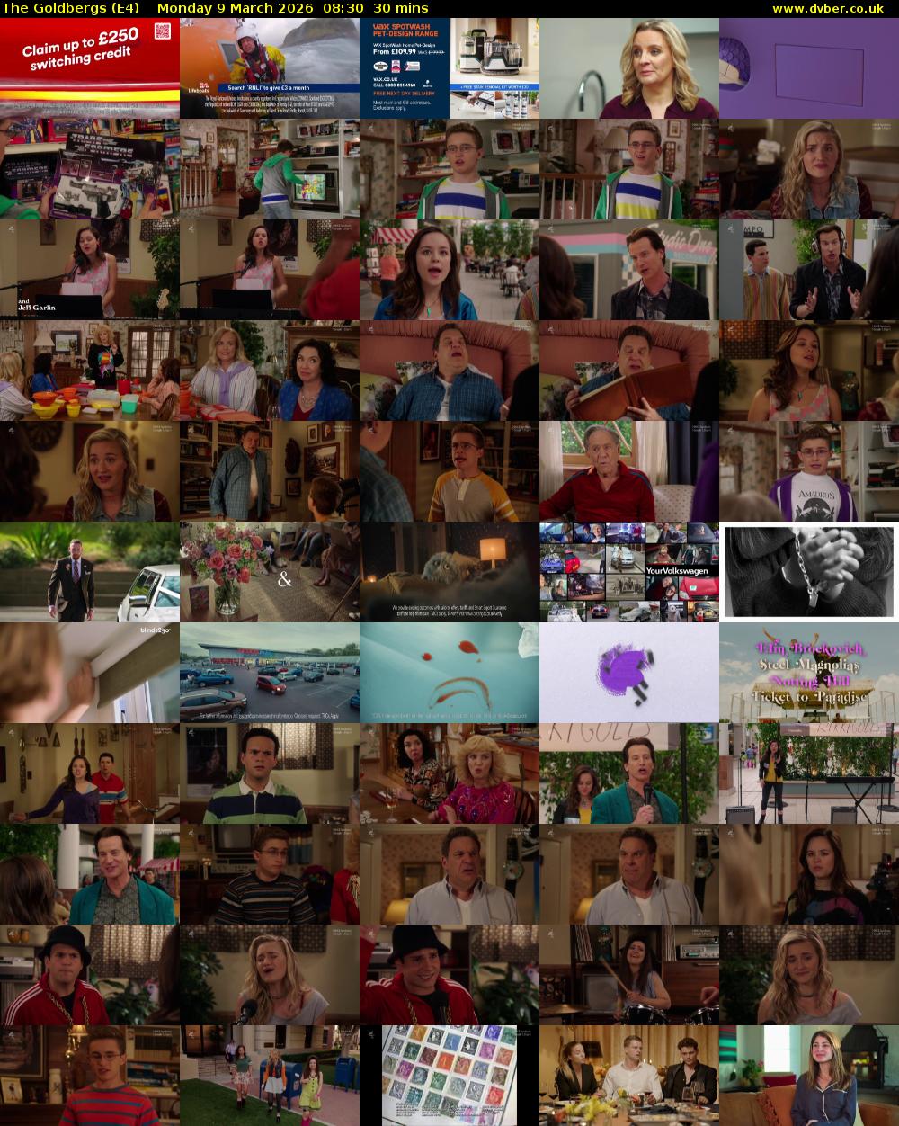 The Goldbergs (E4) Monday 9 March 2026 08:30 - 09:00
