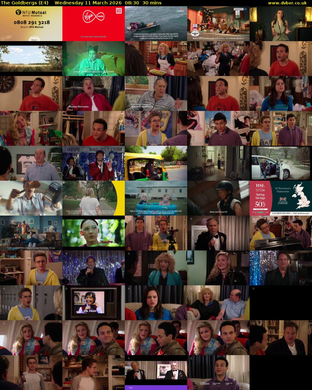 The Goldbergs (E4) Wednesday 11 March 2026 08:30 - 09:00