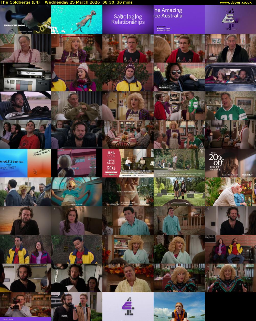 The Goldbergs (E4) Wednesday 25 March 2026 08:30 - 09:00