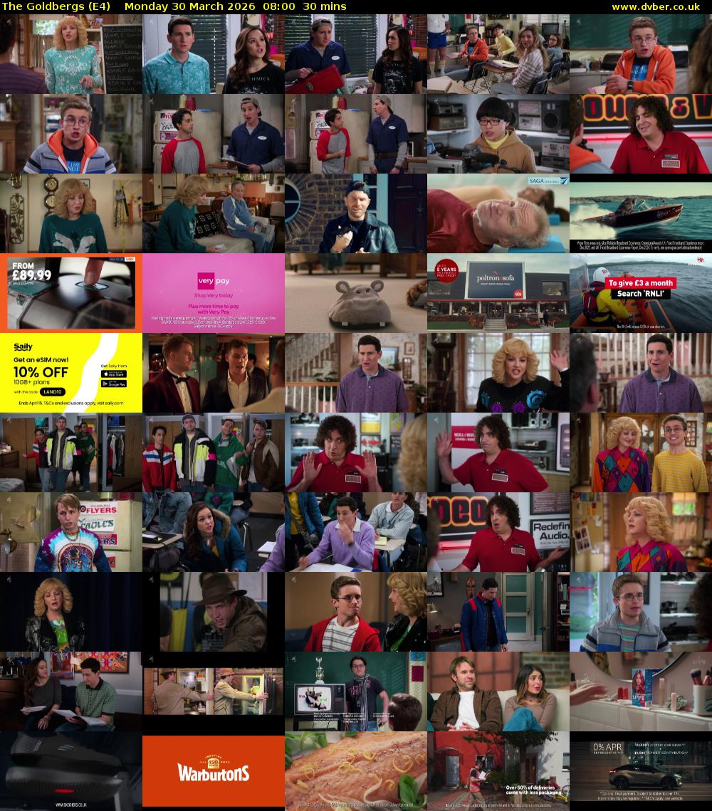 The Goldbergs (E4) Monday 30 March 2026 08:00 - 08:30