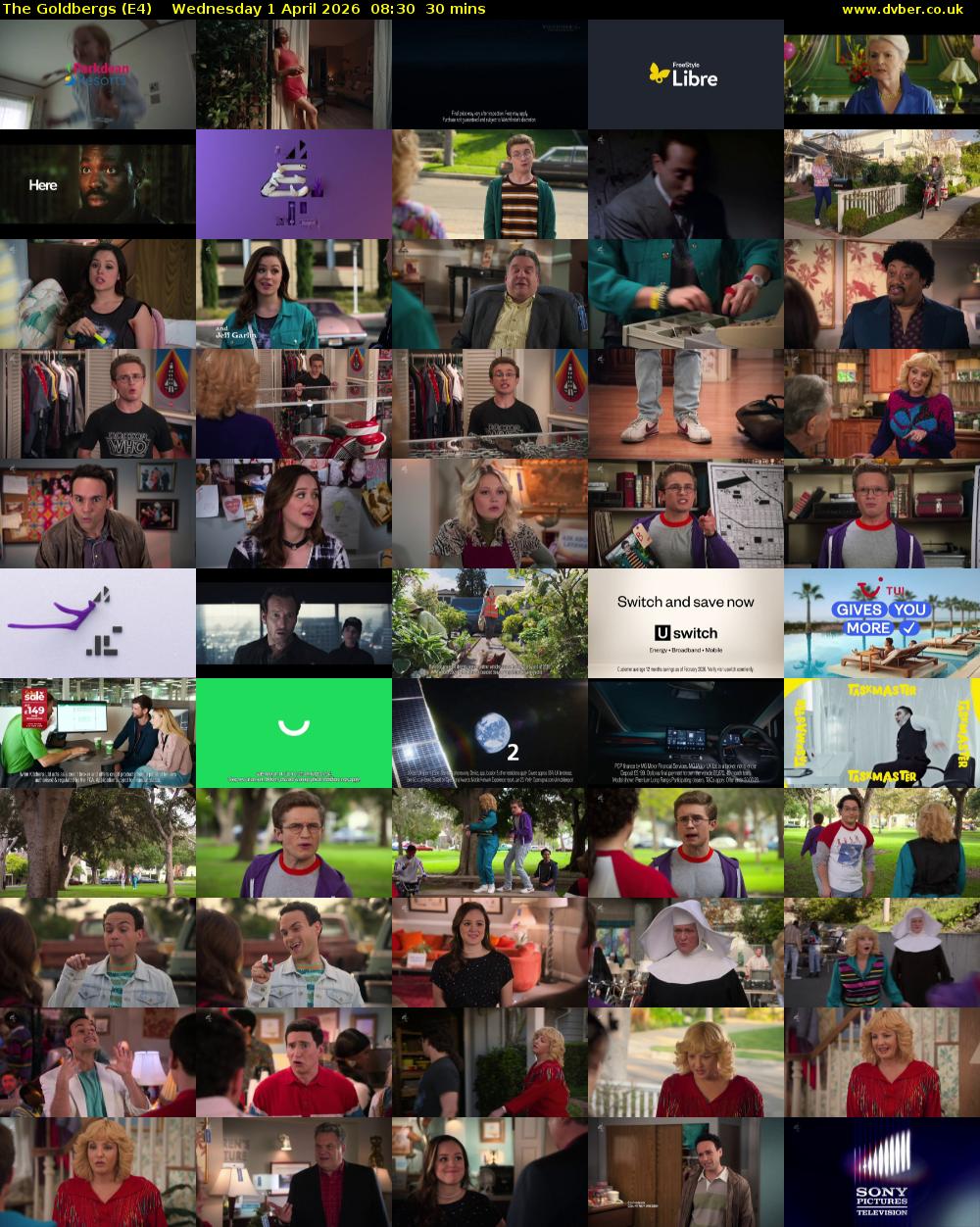 The Goldbergs (E4) Wednesday 1 April 2026 08:30 - 09:00