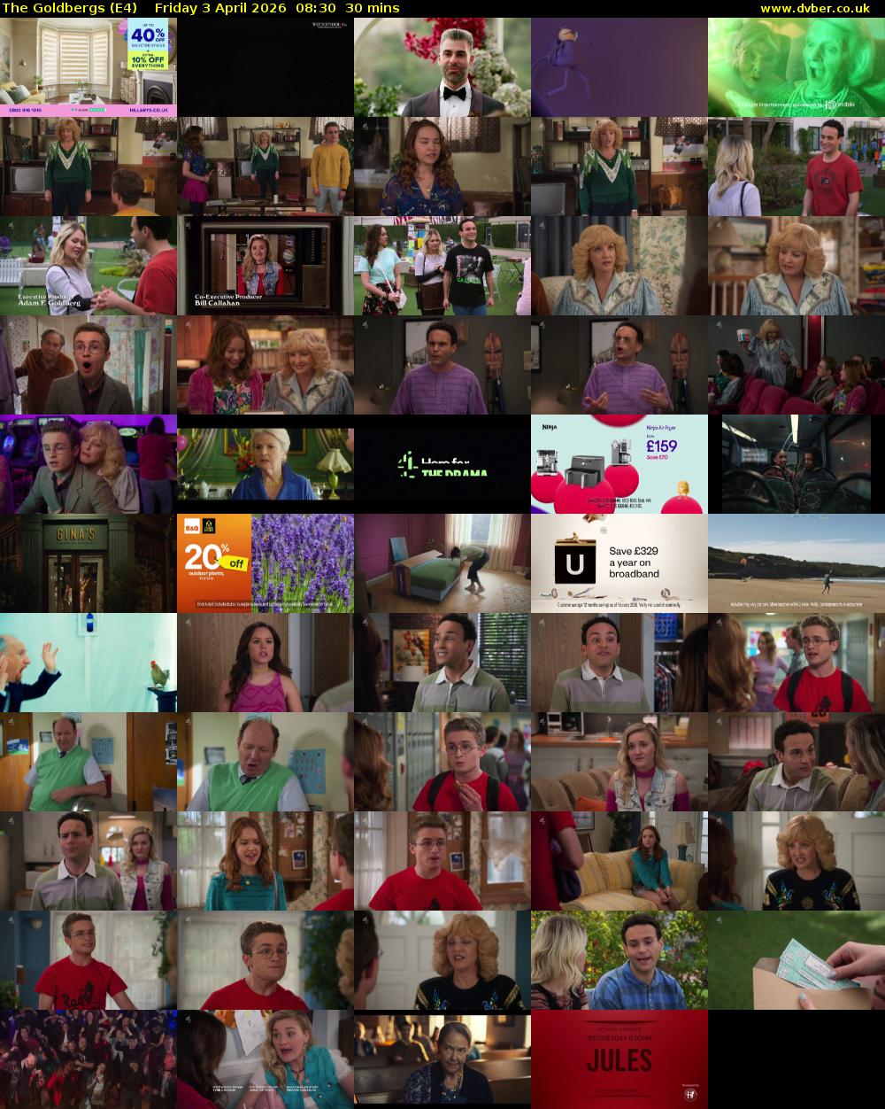 The Goldbergs (E4) Friday 3 April 2026 08:30 - 09:00
