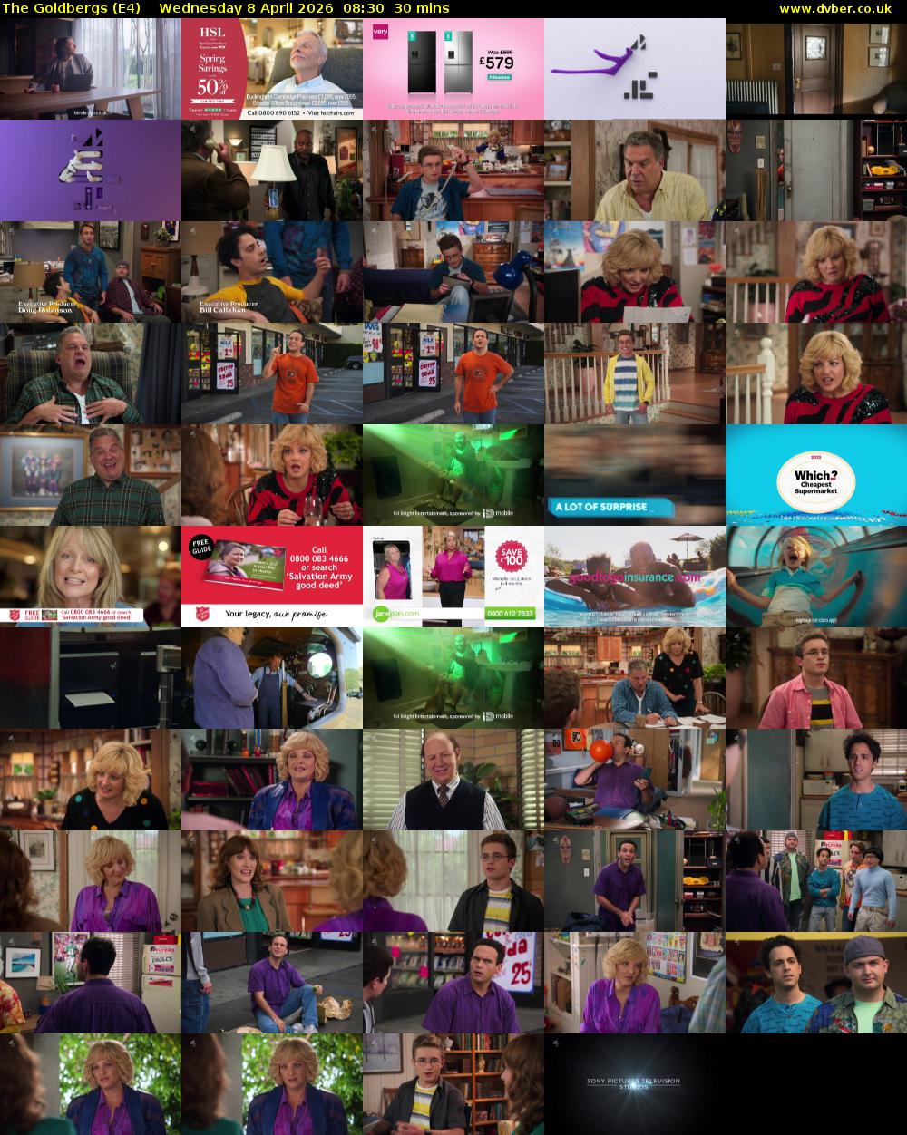 The Goldbergs (E4) Wednesday 8 April 2026 08:30 - 09:00