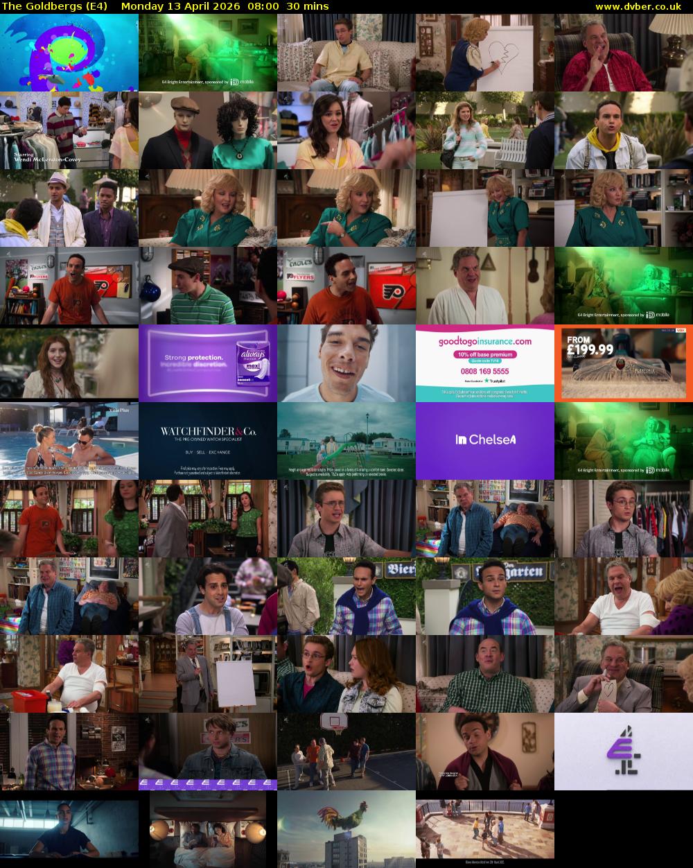 The Goldbergs (E4) Monday 13 April 2026 08:00 - 08:30