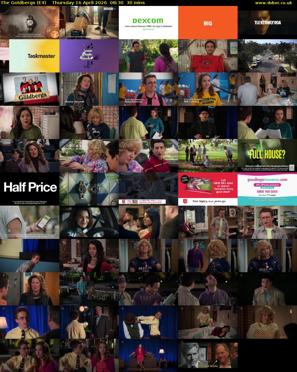 The Goldbergs (E4) Thursday 16 April 2026 08:30 - 09:00