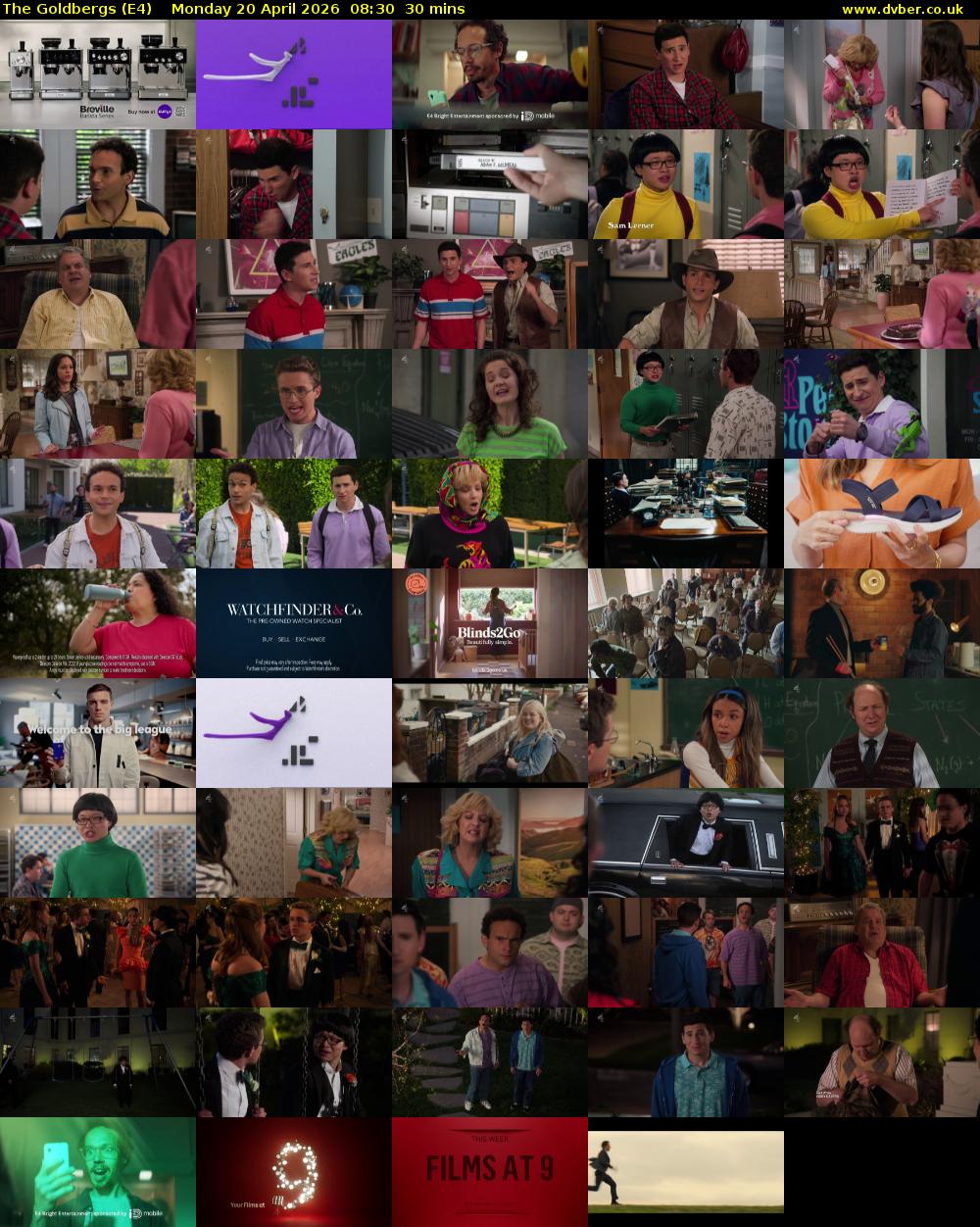 The Goldbergs (E4) Monday 20 April 2026 08:30 - 09:00