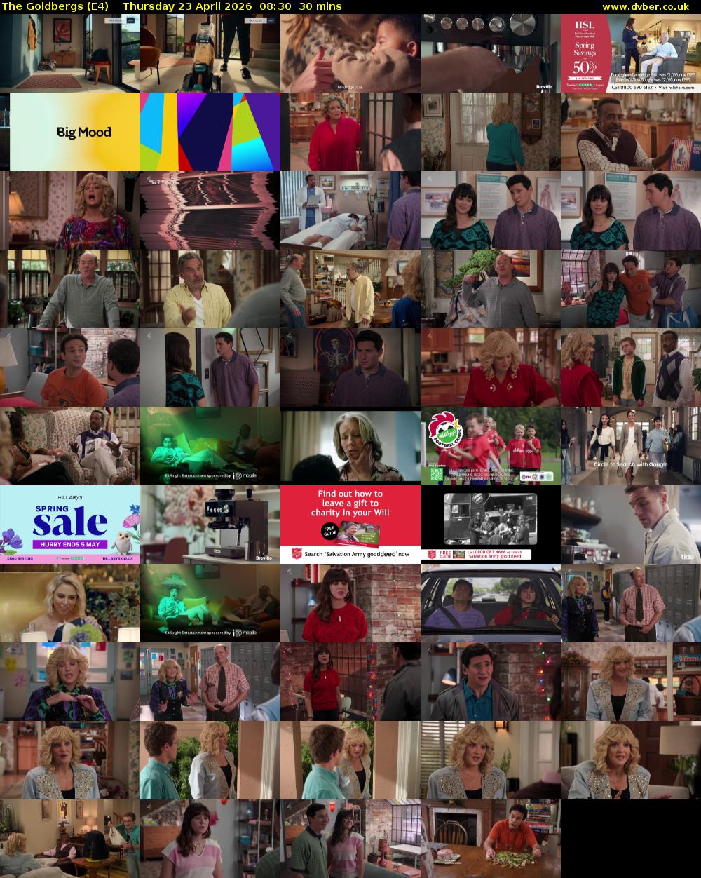 The Goldbergs (E4) Thursday 23 April 2026 08:30 - 09:00