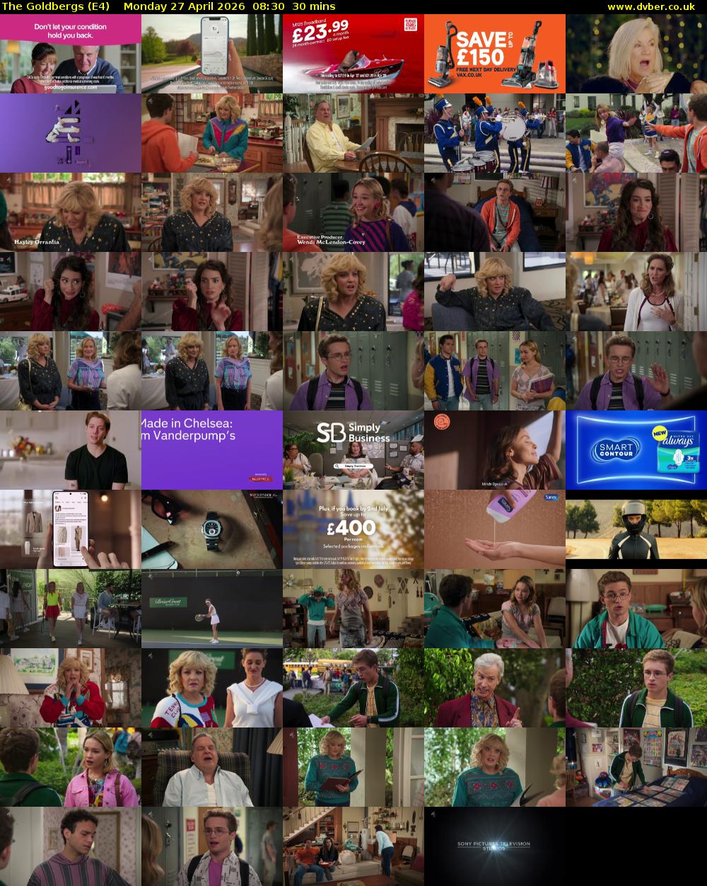 The Goldbergs (E4) Monday 27 April 2026 08:30 - 09:00