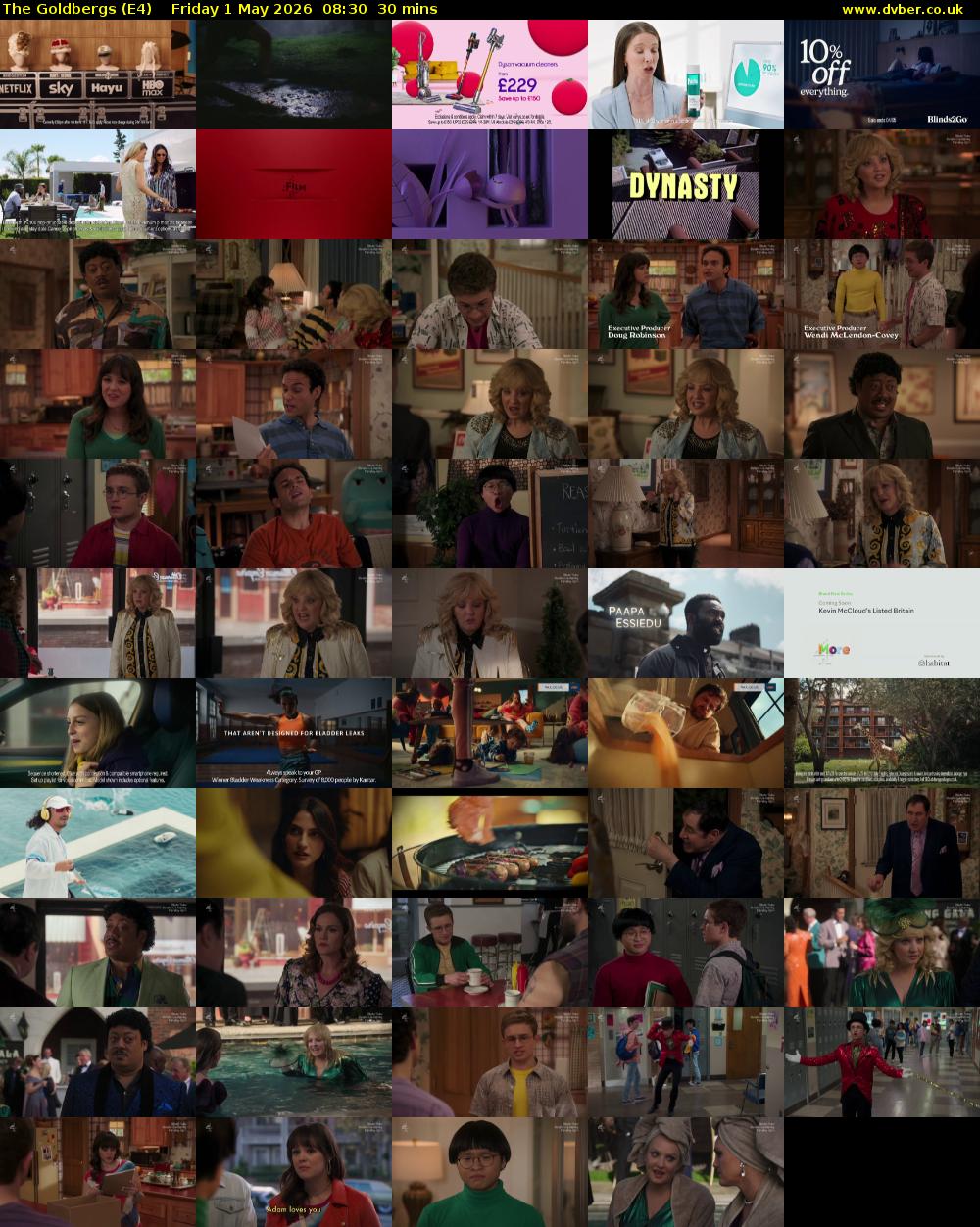 The Goldbergs (E4) Friday 1 May 2026 08:30 - 09:00