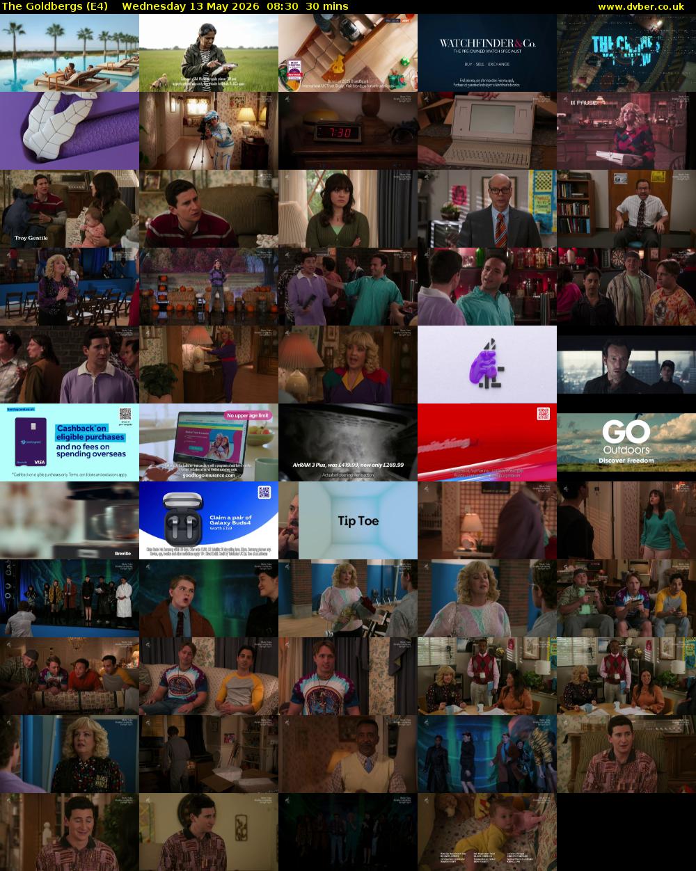 The Goldbergs (E4) Wednesday 13 May 2026 08:30 - 09:00