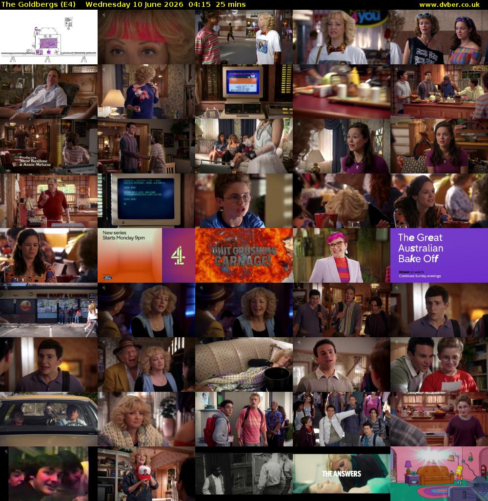 The Goldbergs (E4) Wednesday 10 June 2026 04:15 - 04:40