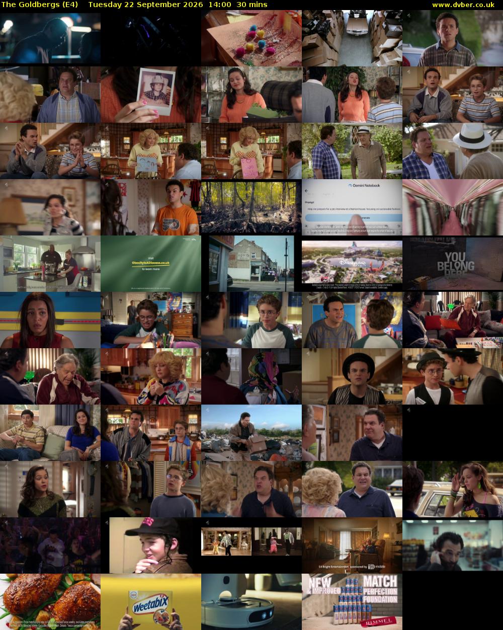 The Goldbergs (E4) Tuesday 22 September 2026 14:00 - 14:30