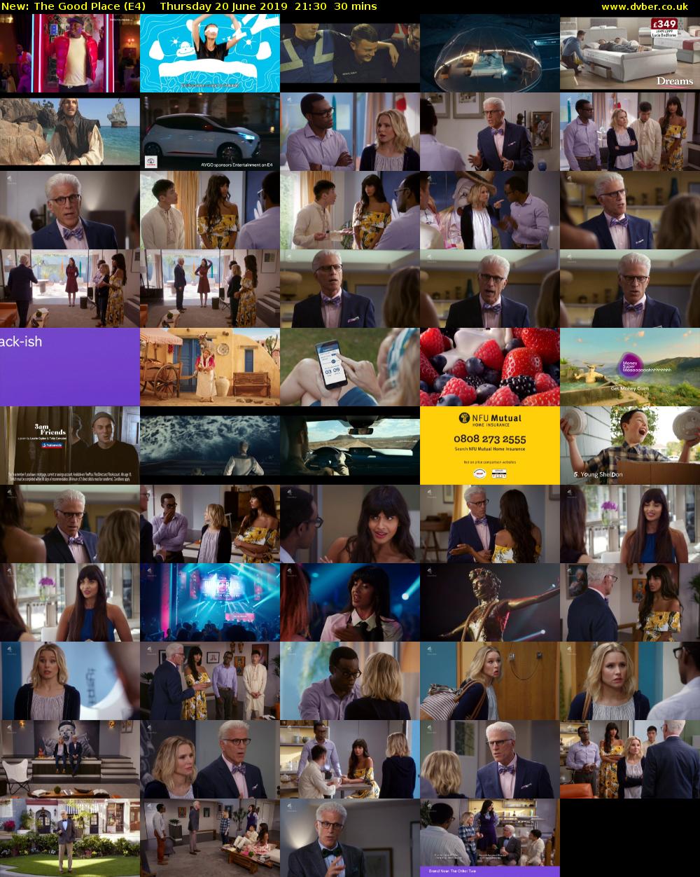 The Good Place (E4) Thursday 20 June 2019 21:30 - 22:00