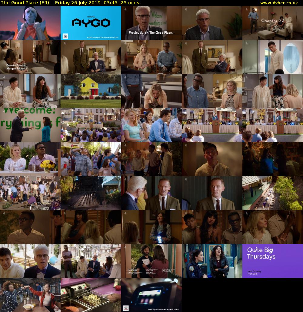 The Good Place (E4) Friday 26 July 2019 03:45 - 04:10